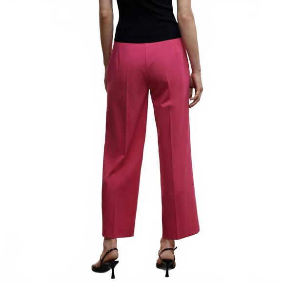 Mango Ankle Straight Leg Culotte Trouser Pants Pink NWT Size 8 - Picture 8 of 8